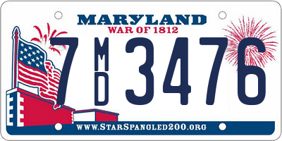 MD license plate 7MD3476