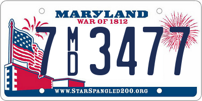 MD license plate 7MD3477