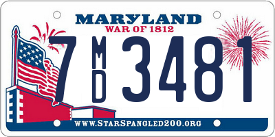 MD license plate 7MD3481