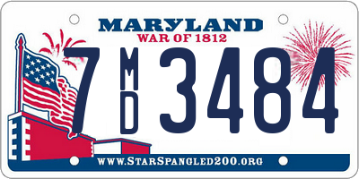 MD license plate 7MD3484