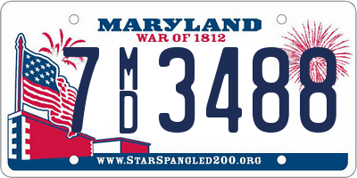 MD license plate 7MD3488