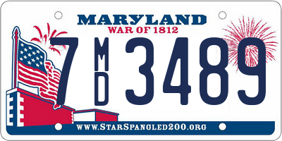 MD license plate 7MD3489