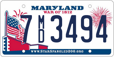 MD license plate 7MD3494