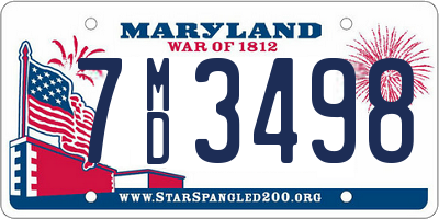 MD license plate 7MD3498
