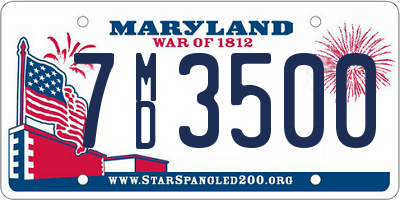 MD license plate 7MD3500