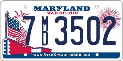 MD license plate 7MD3502