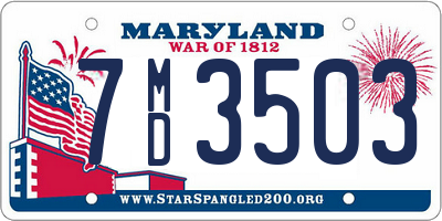 MD license plate 7MD3503