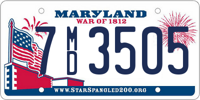 MD license plate 7MD3505