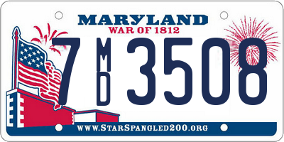 MD license plate 7MD3508