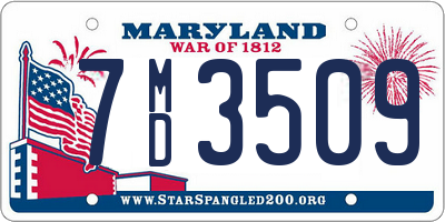 MD license plate 7MD3509