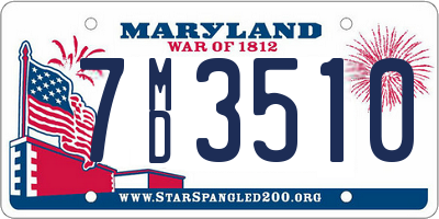 MD license plate 7MD3510