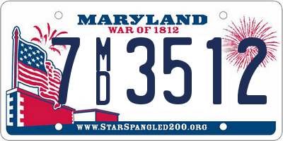 MD license plate 7MD3512