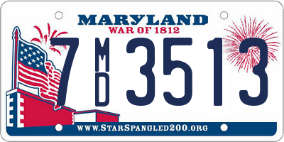 MD license plate 7MD3513