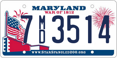 MD license plate 7MD3514