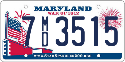 MD license plate 7MD3515