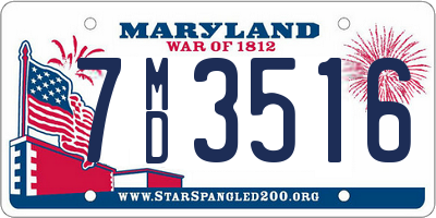 MD license plate 7MD3516