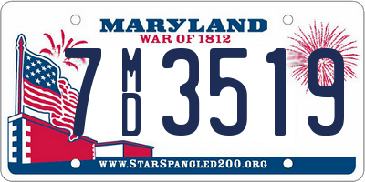 MD license plate 7MD3519