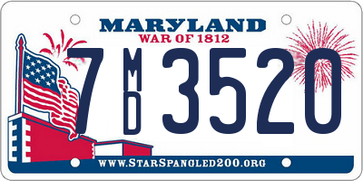 MD license plate 7MD3520