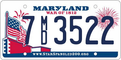 MD license plate 7MD3522