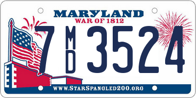 MD license plate 7MD3524