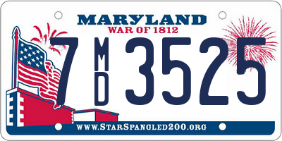 MD license plate 7MD3525