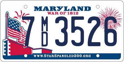 MD license plate 7MD3526