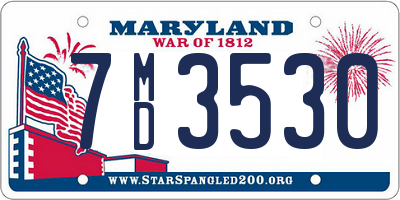 MD license plate 7MD3530