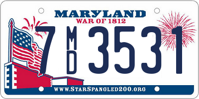 MD license plate 7MD3531