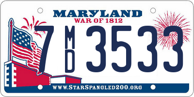 MD license plate 7MD3533