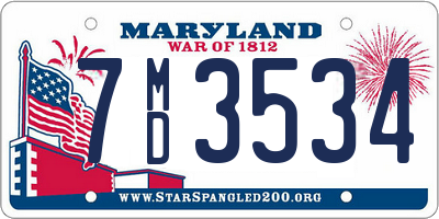 MD license plate 7MD3534