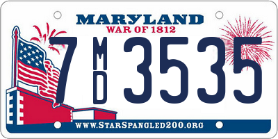 MD license plate 7MD3535