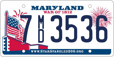 MD license plate 7MD3536