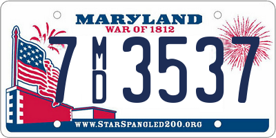 MD license plate 7MD3537