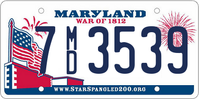 MD license plate 7MD3539