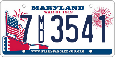 MD license plate 7MD3541