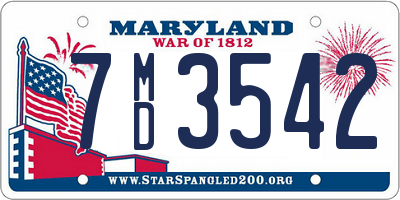 MD license plate 7MD3542