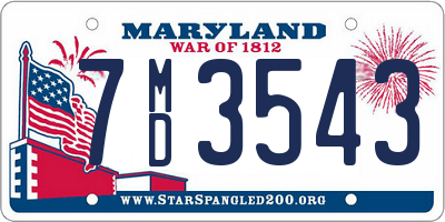 MD license plate 7MD3543