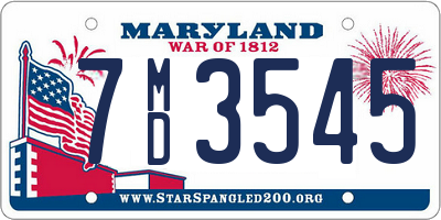 MD license plate 7MD3545