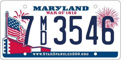 MD license plate 7MD3546