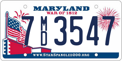 MD license plate 7MD3547