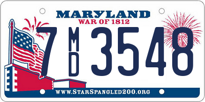 MD license plate 7MD3548