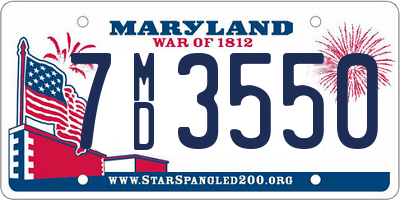 MD license plate 7MD3550