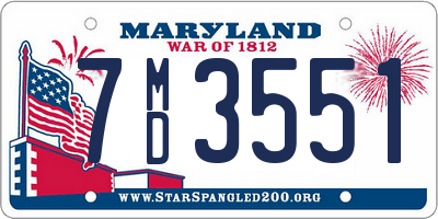 MD license plate 7MD3551