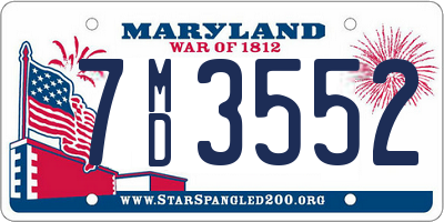 MD license plate 7MD3552