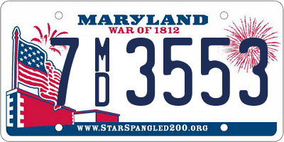 MD license plate 7MD3553