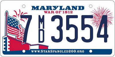 MD license plate 7MD3554