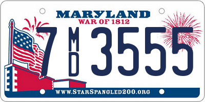 MD license plate 7MD3555