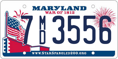 MD license plate 7MD3556