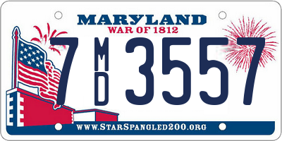 MD license plate 7MD3557