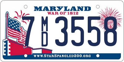 MD license plate 7MD3558